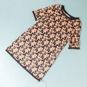 Jude Connally Louisa Crewneck Short Sleeve Camo Print Mini Dress Size Large